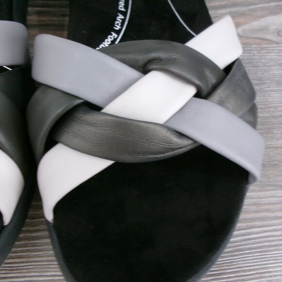 Like New Jambu HELENA Leather Sandals Grey White Black 10.5 / 11 APMA Approved - Picture 2 of 15